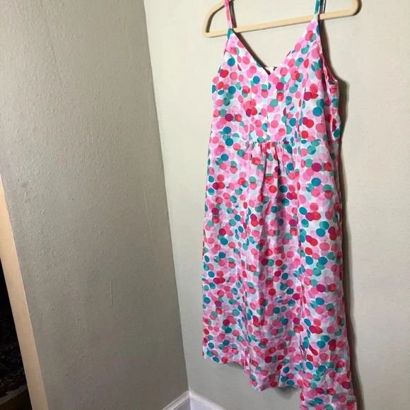 Joules Linen Blend Dress with Circles Size 10 - Picture 2 of 7